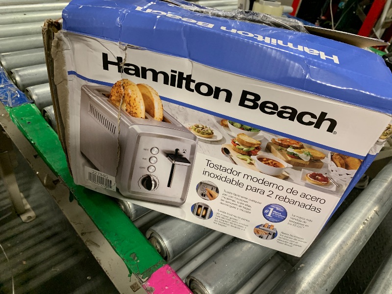 Photo 1 of ***dented***Hamilton Beach 2 Slice Toaster with Extra-Wide Slots, Bagel Setting, Toast Boost, Slide-Out Crumb Tray, Auto-Shutoff & Cancel Button, Defrost Function, Stainless Steel (22794)