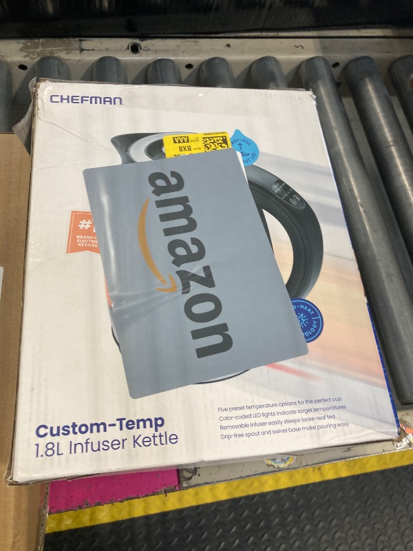 Photo 1 of **DIRTY**Chefman Electric Kettle with Temperature Control, 5 Presets LED Indicator Lights, Removable Tea Infuser, Glass Tea Kettle & Hot Water Boiler, 360° Swivel Base, BPA Free, Stainless Steel, 1.8 Liters
