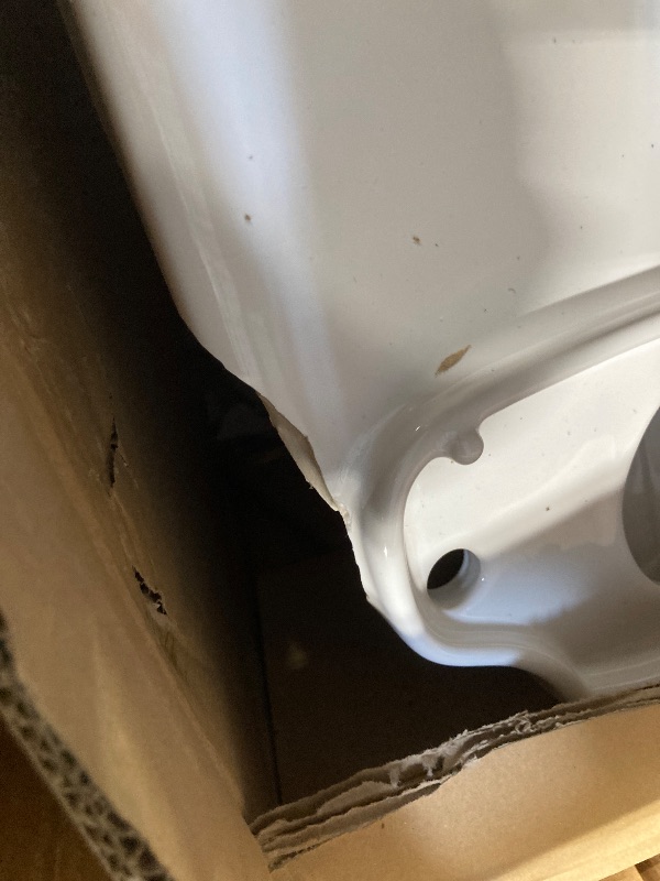 Photo 1 of ** CHIPPED**
TOTO Drake Elongated TORNADO FLUSH Toilet Bowl with CEFIONTECT, Cotton White - C776CEG#01