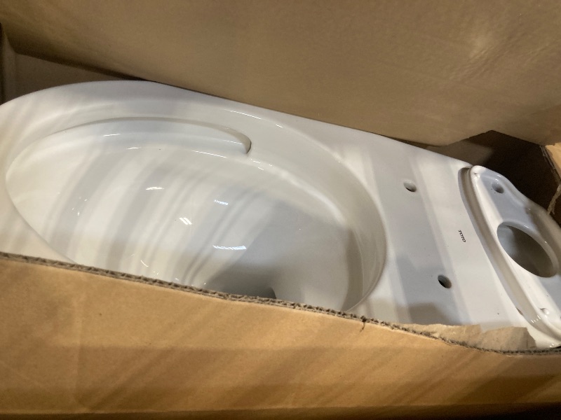 Photo 1 of ** CHIPPED**
TOTO Drake Elongated TORNADO FLUSH Toilet Bowl with CEFIONTECT, Cotton White - C776CEG#01