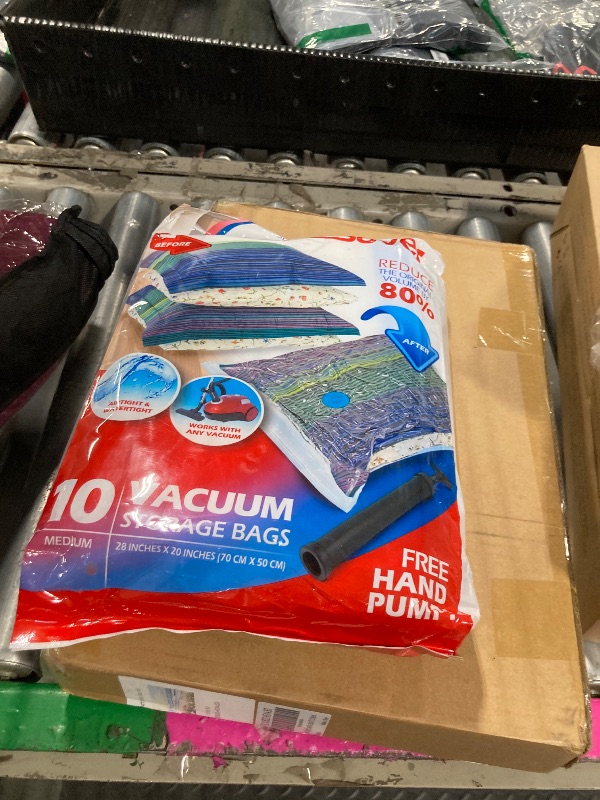 Photo 1 of 10 Pack Medium Vacuum Storage Bags for Comforters, Blankets & Clothes – Vacuum Sealed Compression Bags with Hand Pump – Space Saver Storage Bags for Bedding, Moving, Travel & Organization