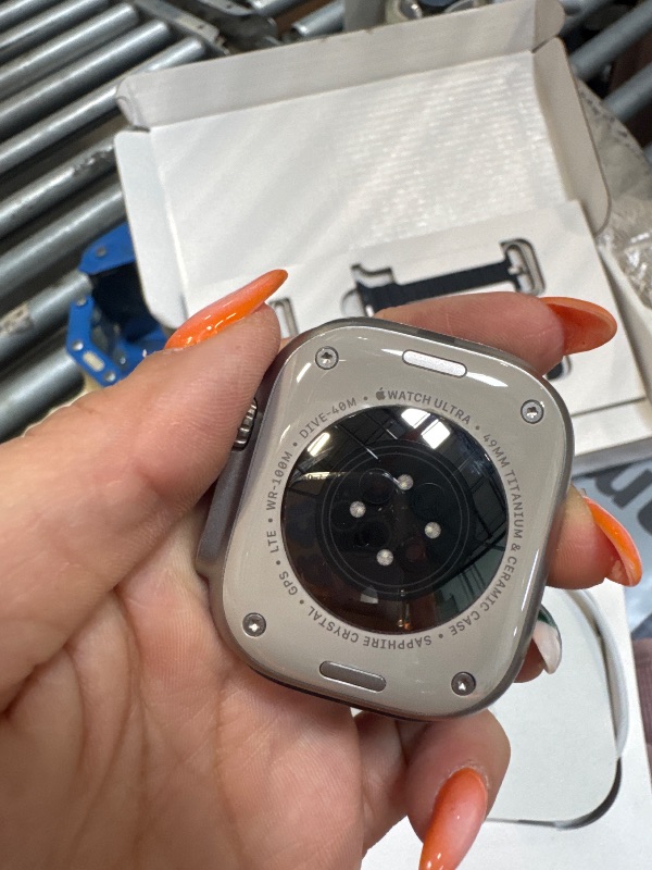 Photo 1 of ***LOCKED****Apple Watch Ultra [GPS + Cellular 49mm] Titanium Case with Midnight Ocean Band, One Size (Renewed Premium)