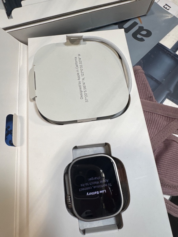 Photo 1 of ***LOCKED****Apple Watch Ultra [GPS + Cellular 49mm] Titanium Case with Midnight Ocean Band, One Size (Renewed Premium)