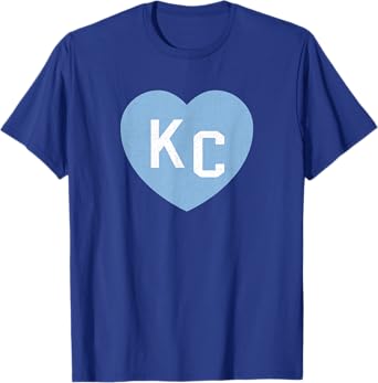Photo 1 of ** ONE KID SMALL. ONE ADULT LARGE**
KC Heart 2-Letter KC (Kansas City) Love Powder Blue T-Shirt