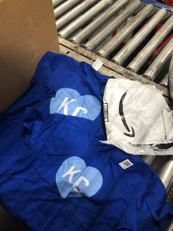 Photo 1 of ** ONE KID SMALL. ONE ADULT LARGE**
KC Heart 2-Letter KC (Kansas City) Love Powder Blue T-Shirt