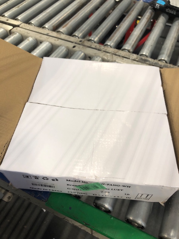 Photo 1 of Shine LUEST Modern LED Ceiling Lights for Bedroom Dimmable Modern 6 Ring Square Ceiling Lights for Living Room with Remote Control White Bedroom Ceiling Lamp Fixures for Kitchen,Bathroom,Balcony