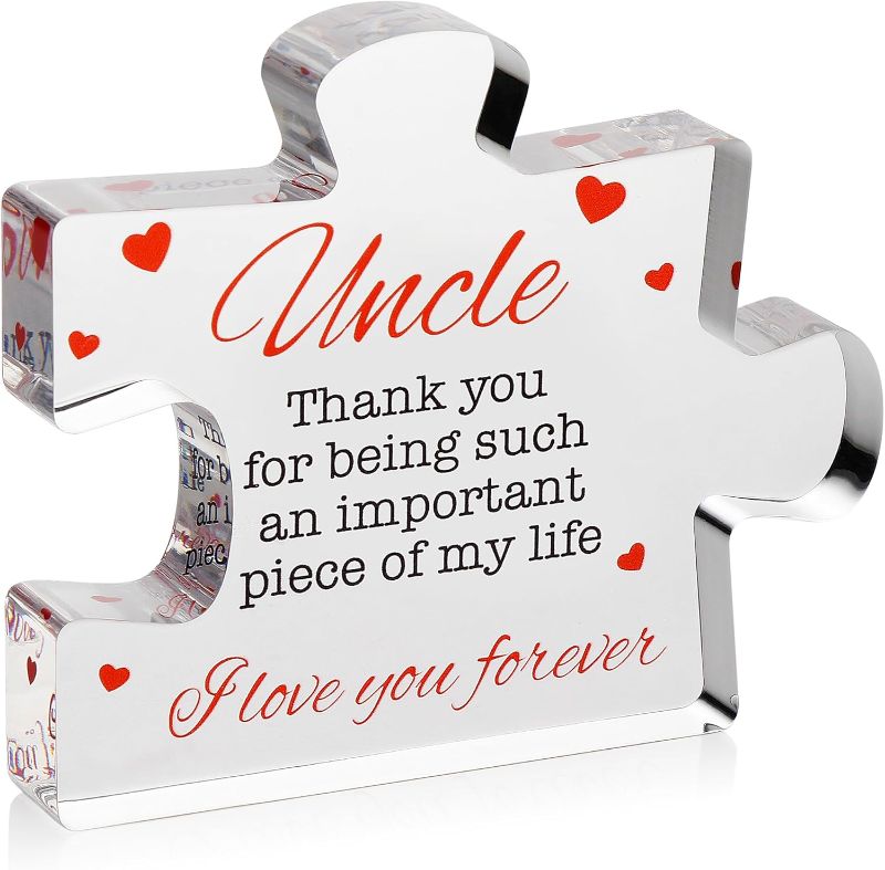 Photo 1 of [Similar product] Uncle Gifts - Decorative Favorite Uncle Gift - Acrylic Plaque with Red Velvet Bag, Cleaning Cloth, Envelope 
