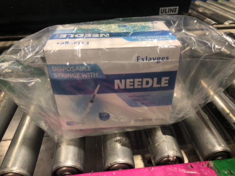 Photo 1 of 100 Pack Disposable 3ml/cc Lab Syringes with 23Ga 1 Inch Needle Luer Lock, Individually Sealed Packed