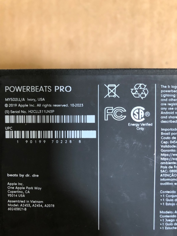 Photo 1 of Beats Powerbeats Pro Wireless Earbuds - Apple H1 Headphone Chip, Class 1 Bluetooth Headphones, 9 Hours of Listening Time, Sweat Resistant, Built-in Microphone - Ivory