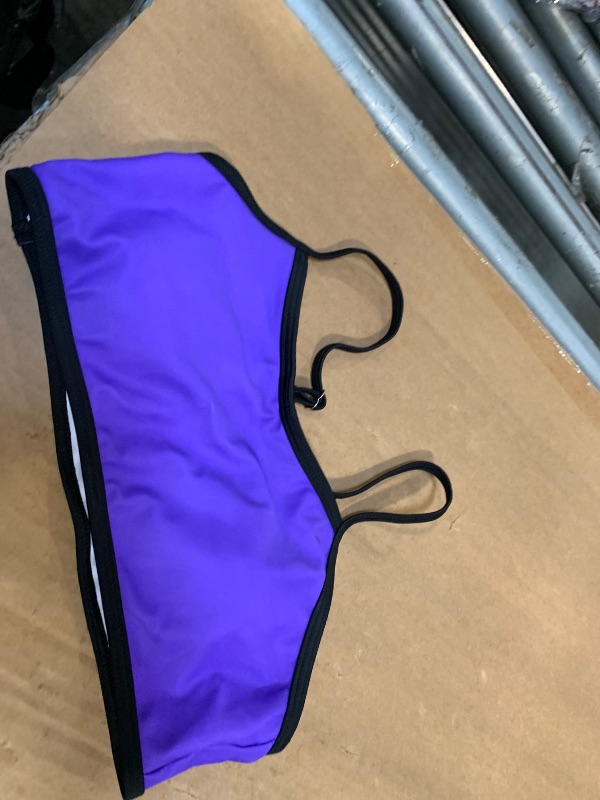 Photo 1 of **ONLY TOP** BEAUDRM Girl's 3 Piece Colorful Bikini Swimwear Letter Graphic Bathing Suit with Long Sleeve Rashguard Shirts Purple 11Y