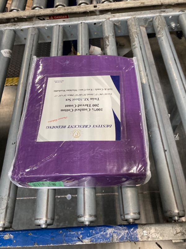 Photo 1 of 100% Cotton 200 TC 3 PC Twin XL Sheet Set Soft and Comfy - Twin Extra Long, 15" Deep Pocket, 39" x 80" Great for Dorm Room, Hospital and Split King Dual Adjustable Beds (Purple, Twin XL)