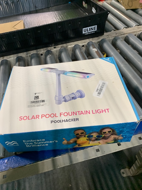 Photo 1 of ?Original? Solar Pool Fountain with 10-Color 4-Mode LED Lights – Auto Light Sensing, Above/Inground Pool Fountain Solar Lights with Remote, Dual-Head Adjustable Sprinkler, Cooling 6-15 Degrees