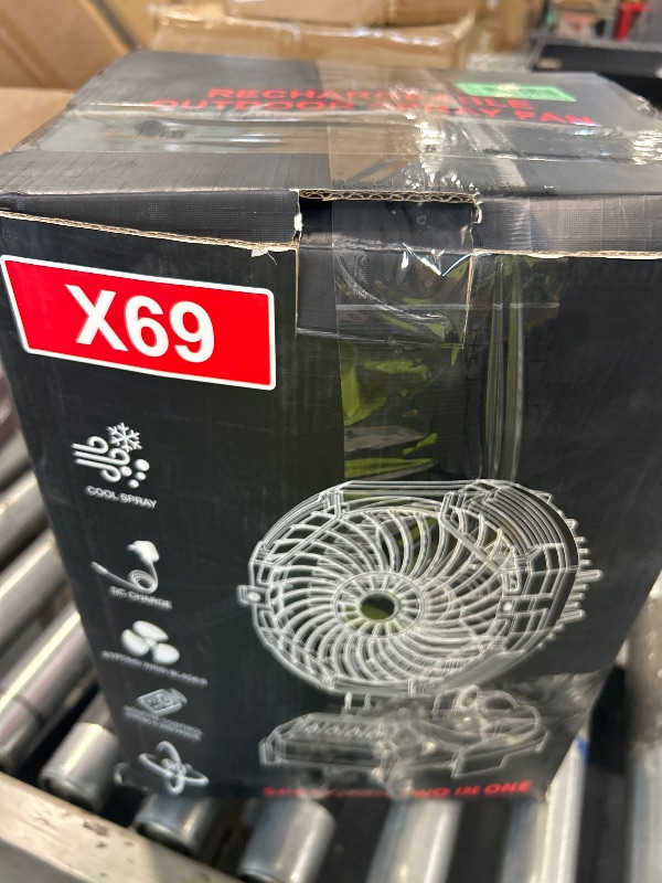 Photo 1 of ** SIMILAR IMAGE UNKNOWN SIZE OR MODEL***Powdeom Portable Misting Fan, 30000mAh Rechargeable Battery Powered Oscillating Cooling Fan, Outdoor Fans for Camping, Patio, Adjustable Base for 10-13in Water Tank(No Bucket Included)