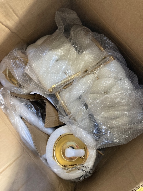 Photo 1 of ****** PARTIAL SET *******
VECELO Bar Stools Set of 4, Modern Luxury Velvet Woven Counter Height Stools with Back and Arm, Gold Metal Leg & Base, 360 Swivel Bar Chair for Pubs Dining Room, White ** PARTIAL SET ** BOX 1/2 **   