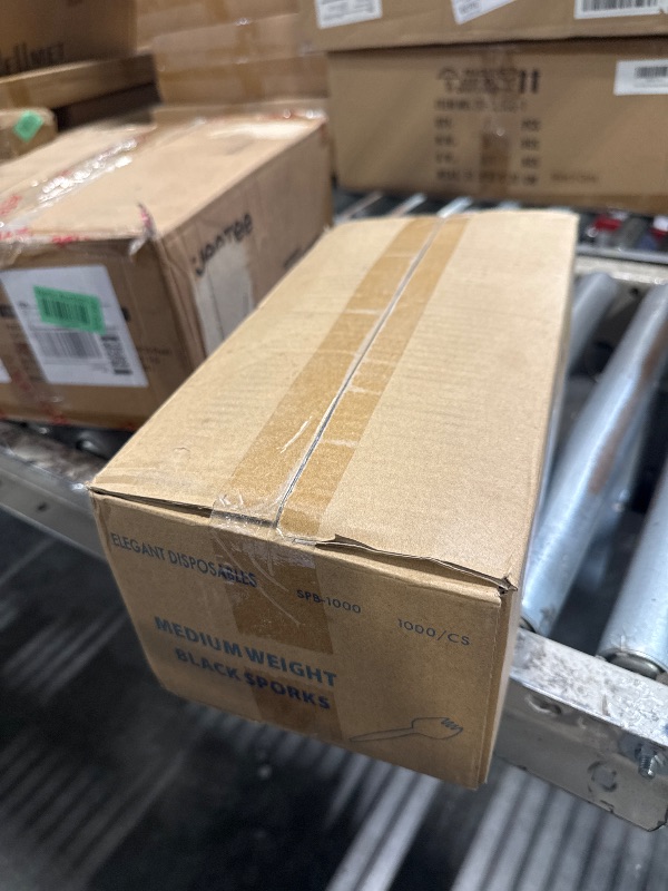 Photo 1 of 1,000 Plastic Disposable Sporks Bulk Black Medium Weight Disposable Silverware Plastic Cutlery Spork