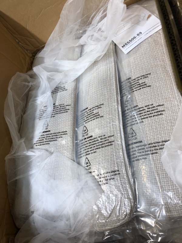 Photo 1 of **PARTIAL SET**BOX 2**PARTS ONLY***Marsail 89" Sofa, 3 Seater Couch for Living Room, Modern Sofa with Deep Seats Supportive Cushion and Wide Armrests, Easy to Clean with Removable Covers, Linen Fabric, Beige