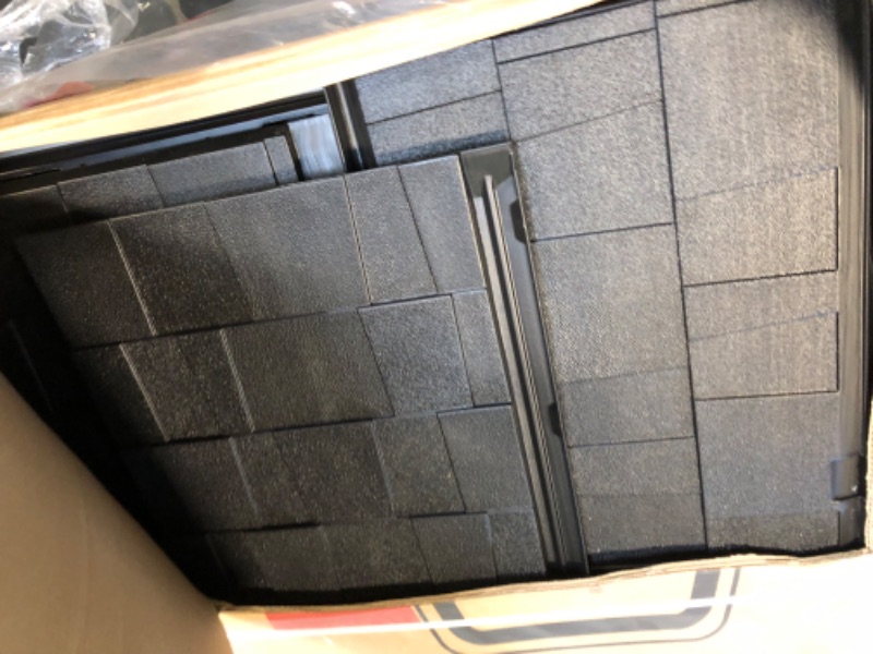 Photo 1 of **damaged***Rubbermaid Resin Outdoor Storage Shed With Floor (7 x 7 Ft) Weather Resistant Gray Organization for Home/Backyard/Garden Tools/Lawn Mower/Bike Storage/Pool Supplies