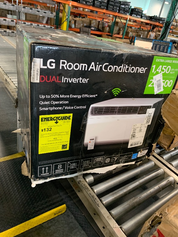 Photo 1 of LG LW2422IVSM 23,500 Dual Inverter Smart Window, 230V, Air Conditioner Cools Rooms up to 1,440 Sq. Ft, Ultra Quiet Operation, ThinQ, Amazon Alexa & Hey Google, 24000 BTU, Bright White