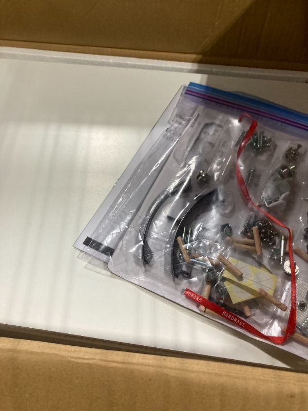 Photo 1 of **missing pieces***Teamson Home 2 Door Linen Cabinet St. James Collection with Crown Molding, 2 Drawers, & Bronze Hardware, Narrow Bathroom Storage Cabinet, White