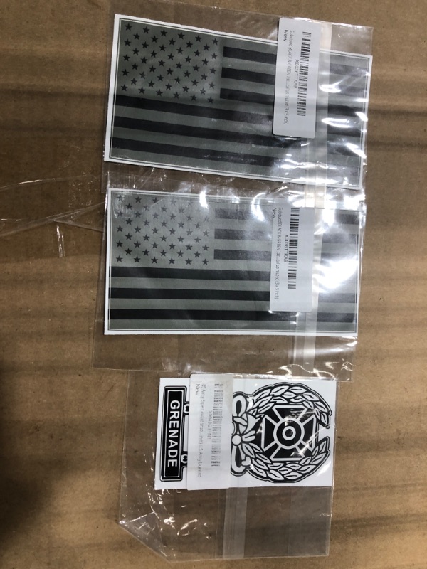 Photo 1 of *** BUNDLE OF 3 ***Subdued Black & Green Tactical USA Flag Sticker (American Army Vinyl Decal us Muted (3 x 5 inch)
