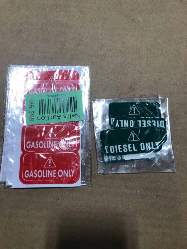 Photo 1 of *** BUNDLE OF 3 ***Pack 4 Fuel Type Stickers - Diesel & Gasoline Only, Weatherproof Adhesive Decals for Car & Truck Fuel Tanks (Plastic Decal 2x1in)
