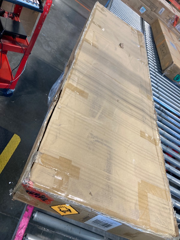 Photo 1 of ***HEAVY ITEM***Dolonm Upholstered King Size Platform Bed Frame, with Headboard and Strong Wooden Slats Metal Bed Frames, No Box Spring Needed Sponge Soft Bag Platform Gray Bed