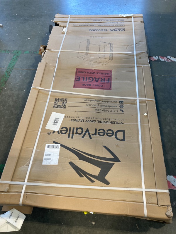 Photo 1 of ***HEAVY ITEM**DeerValley 36"×78" Fixed Glass Shower Door, Durable and Stable 10mm Thick Glass Panel, Frameless Door, Bathroom Shower Screen, Easy to Clean, Tempered Safety Wall Panels with Hardware (?Gold)