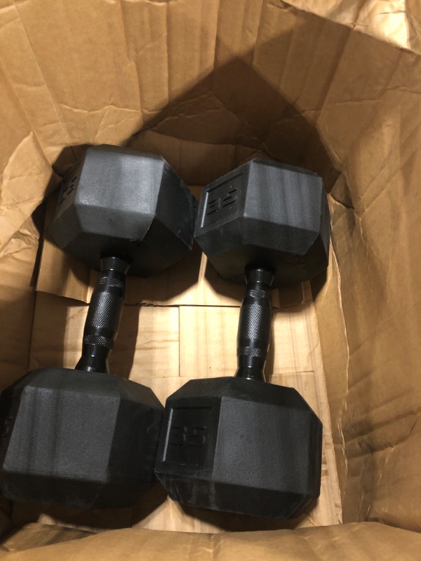Photo 1 of **** SET OF 2***** CAP Barbell 35 LB Coated Hex Dumbbell Weight with Black Handle