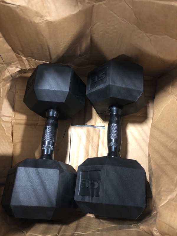 Photo 1 of ***** SET OF 2***** CAP Barbell 35 LB Coated Hex Dumbbell Weight with Black Handle