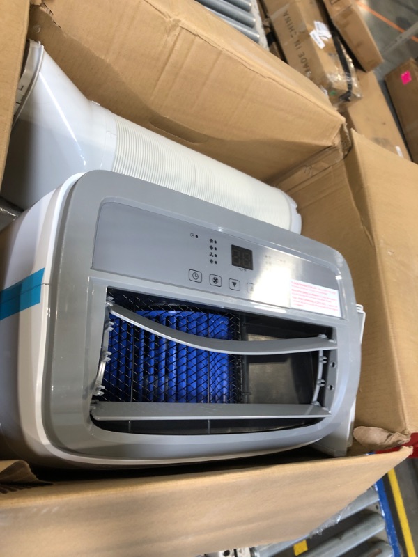 Photo 1 of [Missing parts] BLACK+DECKER Portable Air Conditioner, 9,000 BTU (5,300 BTU SACC) for Rooms up to 400 Sq. Ft., Portable AC with Follow Me Remote Control and Window Kit, BPACT08WT, White
