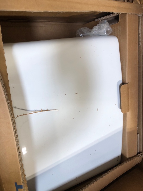 Photo 1 of ***INCOMPLETE****TOTO Drake Two-Piece Elongated 1.6 GPF Universal Height TORNADO FLUSH Toilet with CEFIONTECT, Cotton White - CST776CSFG#01      
***just the tank***