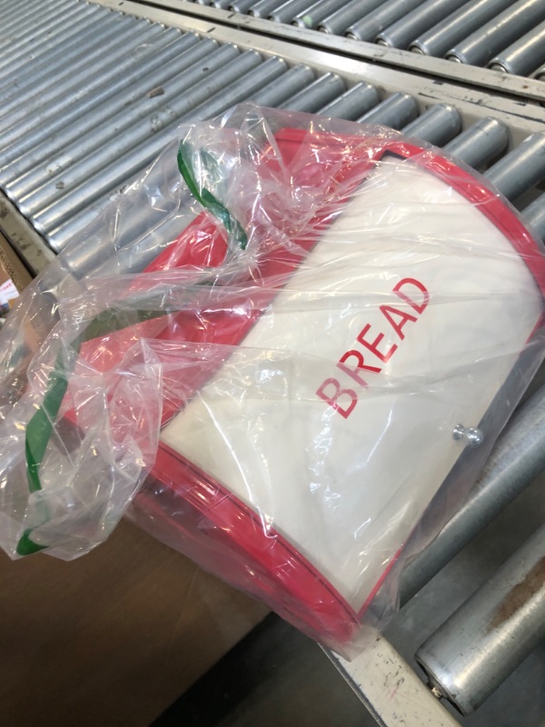 Photo 1 of ***dented*** X458 Metal Bread Box/Bin/kitchen Storage Containers with Roll Top Lid (red)