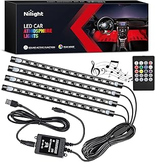 Photo 1 of ***OMLY 2*****Nilight 48 LEDs DC 5V Multicolor Music Car Strip Light Under Dash Lighting Kit with Sound Active Function and Wireless Remote Control, 2 Years Warranty, 4PCS USB Interior Lights