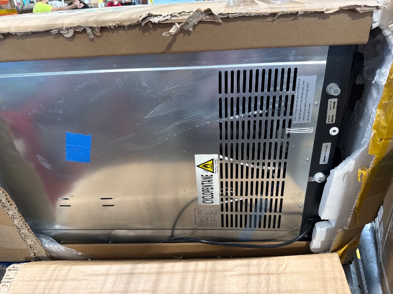 Photo 1 of ** USED ITEM, UNKNOWN FUNCTION**EUHOMY Commercial Ice Maker Machine,Moon-Shaped Ice,100lbs/24H Stainless Steel Under Counter Ice Machine with 33lbs Storage Bin, Freestanding Crescent Ice Maker for Home/Bar/Cafe/Restaurant