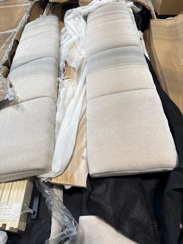 Photo 1 of ** VERY USED ** DEINPPA California King Modern Grounded Bed with Cloud Soft Headboard, Chenille Upholstered Wood Base Platform Bed with 4 Storage Drawers, Italian Style-Beige