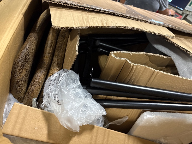 Photo 1 of ***SET OF 3 CHAIRS**
FurnitureR Dining Chairs Set of 6, Fabric Suede Dining Room Side Seating, Kitchen Chairs Mid-Back with Metal Legs for Living Room, Restarant, Cafe, Brown