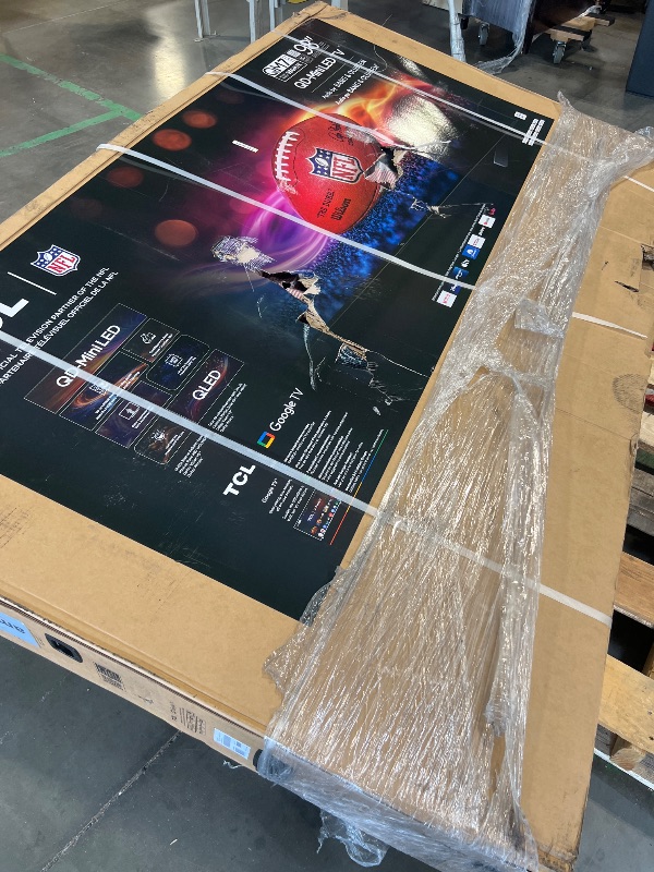 Photo 1 of *** BOX WAS DROPPED SO UNKNOWN DAMAGE ***TCL 98-Inch Class QM7K Series QD-Mini LED 4K UHD Google Smart TV Best Premium Mini-LED TV - QLED, 144hz, 288hz Gaming Rate, Anti-Reflective Screen, Bang & Olufsen Audio, Atmos (98QM7K, 2025 Model)