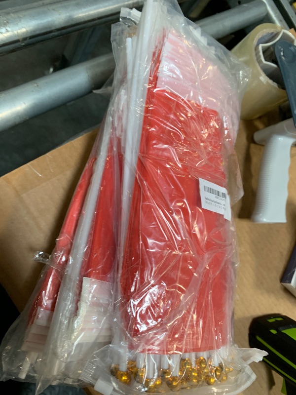 Photo 1 of ***4 PACK**Kind Girl China Flag Stick Flag 50 Pack Round Top National Country Flags, Red, 8.2" x 5.5", Party Decorations Supplies For Parades, World Cup, Sports Events, International Festival