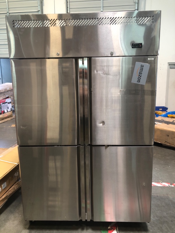 Photo 1 of ***PARTS ONLY MAY NEED REPAIR****ECEVT 48" W 4 Door Commercial Refrigerator Stainless Steel Fan Cooling 36 Cu.ft Refrigerator for Restaurant Bar Shop Upright 33?~41? Reach-in Fridge