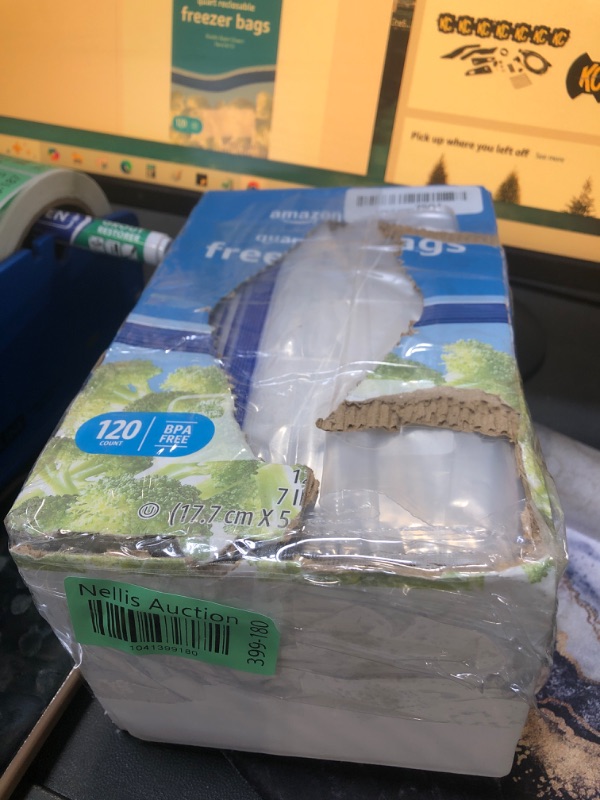 Photo 1 of **USED** Amazon Basics Reclosable Freezer Quart Bags, BPA Free, 120 Count (Previously Solimo)