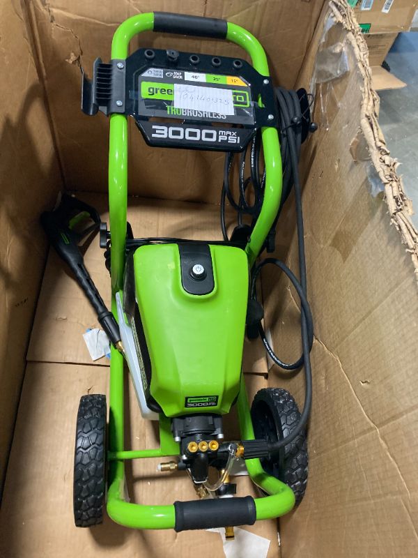 Photo 1 of ***FOR PARTS***Greenworks Pro Brushless 3000 PSI (CSA Certified) 2.0 GPM Max / 1.1 GPM Electric Pressure Washer (Rugged Steel Frame, 25 FT Hose, 35 FT GFCI Power Cord)