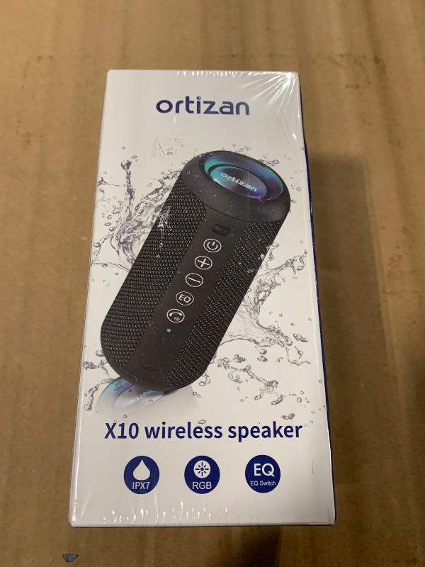 Photo 1 of ** NEW FACTORY SEALED** Ortizan Portable Bluetooth Speaker: IPX7 Waterproof, 24W Loud Sound, Deep Bass, Bluetooth 5.3, LED Lights, Wireless Stereo Pairing, 30H Playtime, for Home/Outdoor/Party/Beach, Birthday Gift (Black)