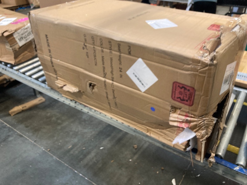 Photo 1 of Andeworld 24 Inch Swivel Bar Stools Industrial Metal Barstools High Back Dining Bar Chairs Counter Height Stools with Wooden Seat Set of 4(24 inch Black)