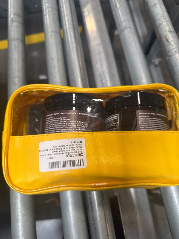 Photo 1 of ?2-Pack?MARGXO Mushroom Coffee, 6.35 oz, 30 Servings, with Yellow Travel Bag,10-Mushrooms Extract Blend, Boost Your Energy, Contains Coconut Milk