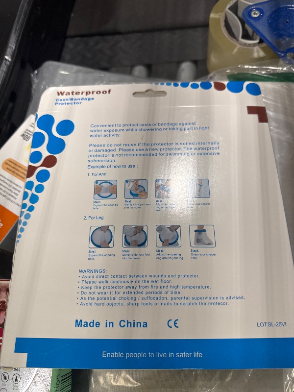 Photo 1 of 100% Waterproof Foot Cast Cover Wound Protector for Shower Bath, Watertight Cast Bag Covers for Broken Surgery Foot, Wound and Burns - Reusable [2025 Upgrade]