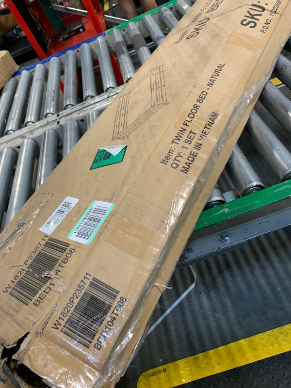 Photo 1 of ***FOR PARTS**ITEMS MISSING***Zyerch Twin Size Floor Bed, Montessori Floor Bed with Fence, Kids Montessori Bed Twin Size, Wood Montessori Floor Bed for Kids, Girls, Boys (Natural)