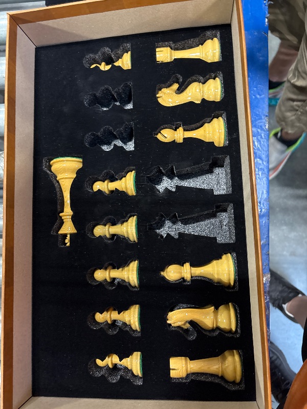 Photo 1 of *missing a few pieces*AMEROUS High Polymer Weighted Chess Pieces with 4.25'' King - 2 Extra Queens - Gift Package, Standard Tournament Chessmen for Chess Board or Replacement of Missing Pieces (Chess Pieces Only)