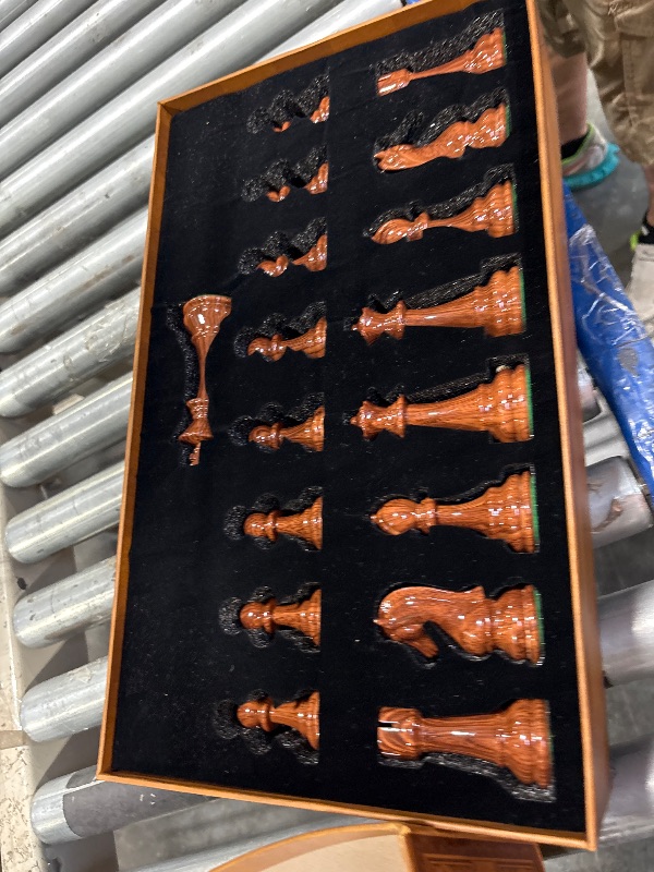 Photo 1 of *missing a few pieces*AMEROUS High Polymer Weighted Chess Pieces with 4.25'' King - 2 Extra Queens - Gift Package, Standard Tournament Chessmen for Chess Board or Replacement of Missing Pieces (Chess Pieces Only)