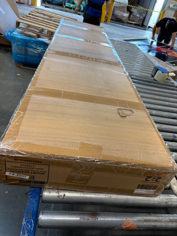 Photo 1 of **2 BOX SET WILL NEED TRUCK FOR PICK UP**
Backyard Discovery Mount Mckinley Cedar Wood Swing Set with Wave Slide, Play Deck, Double Rock Wall, Rope Ladder, Web Swing, Belt Swings, Toy Telescope, Steering Wheel, Sandbox Area, Outdoor Playset