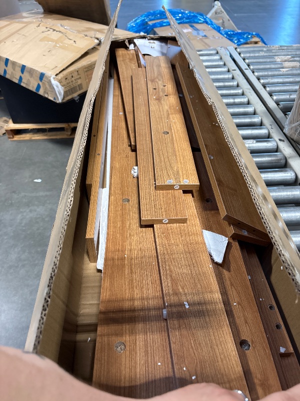 Photo 1 of LITTLE TREE 55-Inch Sofa Table with Storage, Farmhouse Console Table for Home, Rectangular Wooden Entryway Furniture for Living Room, Bedroom, Office, Hallway, Oak